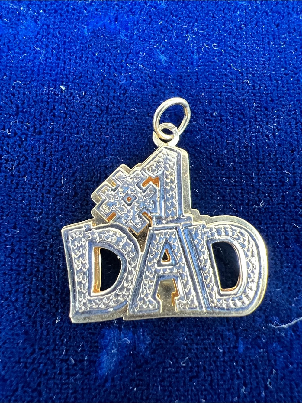 "1 Dad" Two tone gold Pendant Charm